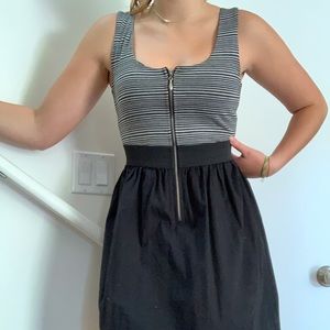 Grey and black striped dress